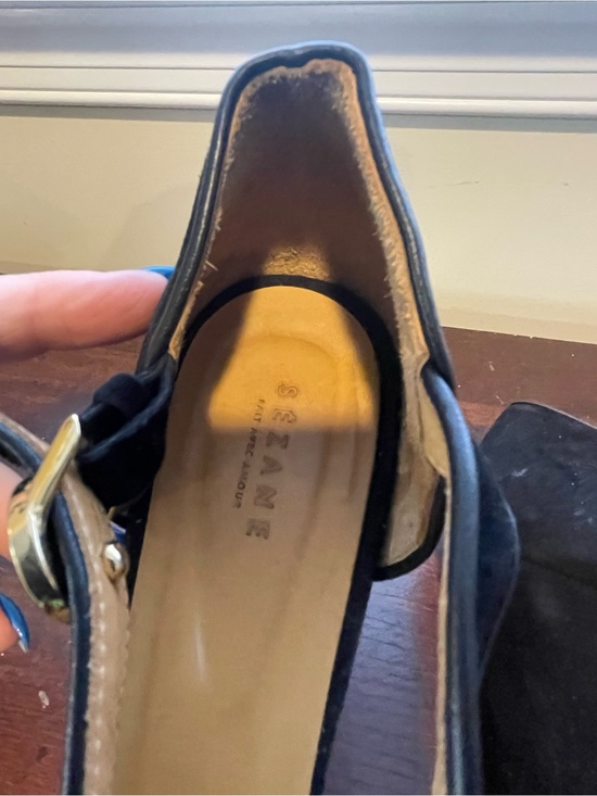 Sezane Black Suede Ankle-Strap Block Heels main image 2